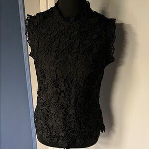 Nanette Lepore Black Lace Sleeveless Blouse